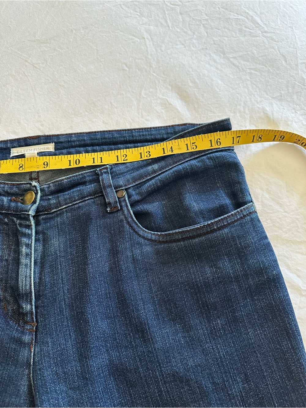 Eileen Fisher Dark Indigo Straight-Leg Jeans, size 12 - Picture 9 of 13